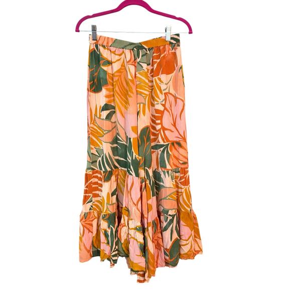 True Destinations Pants - True Destinations Wide Leg Pants L Botanical Jungle Print Whimsical Resortwear